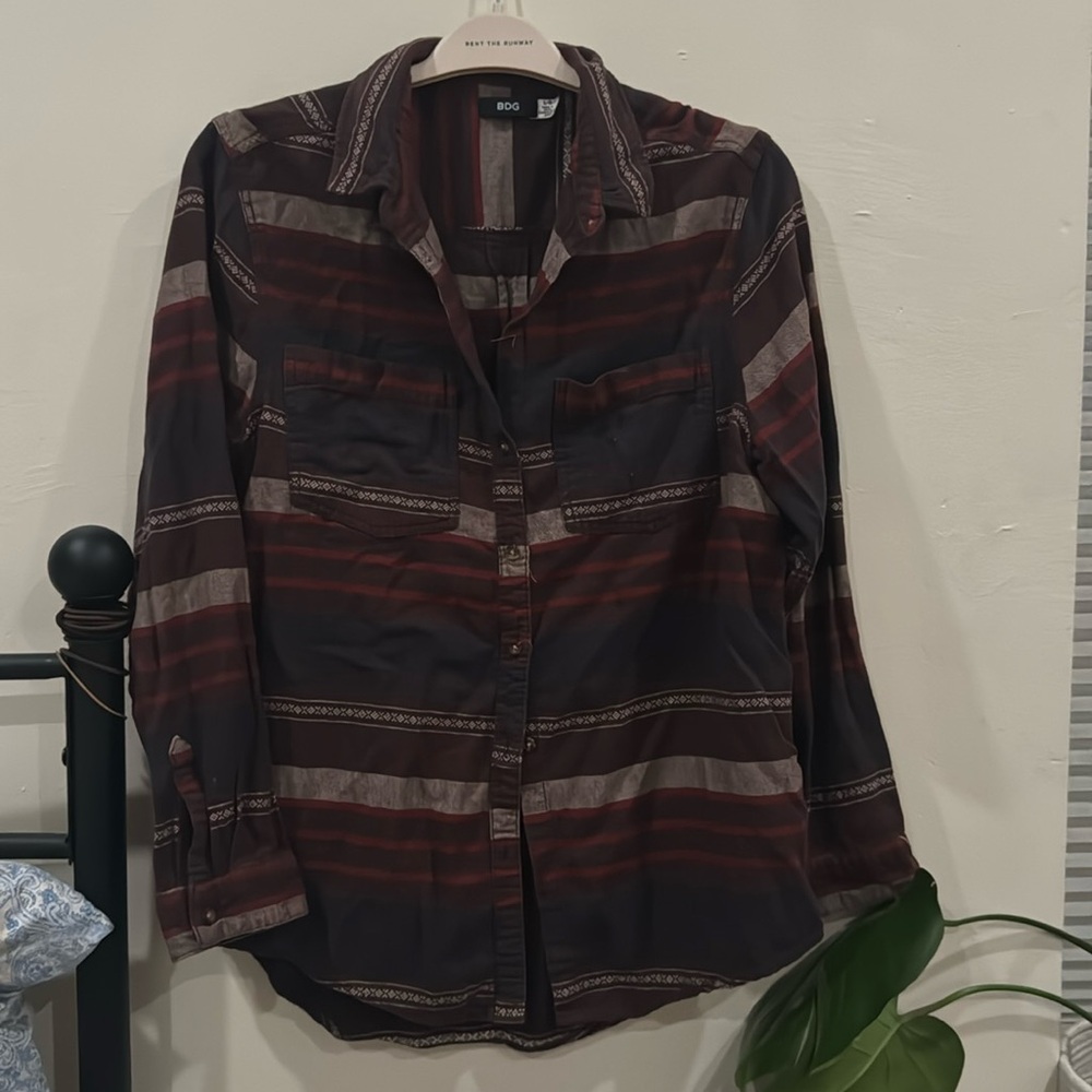 Flannel collared button down shirt